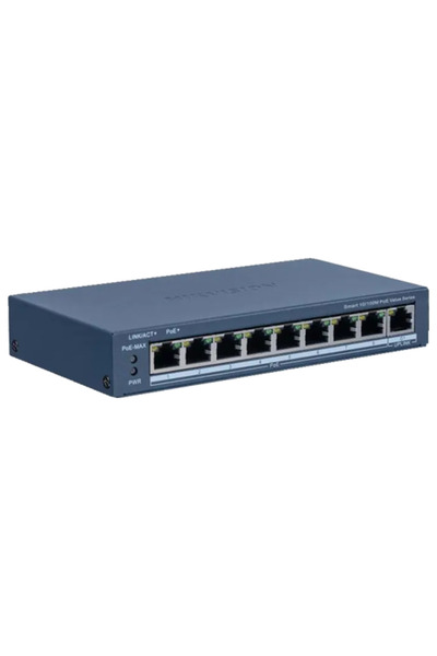 Hikvision Switch cu 8 porturi PoE, 1 port RJ45 uplink, Management - DS-3E1309P-EI-M