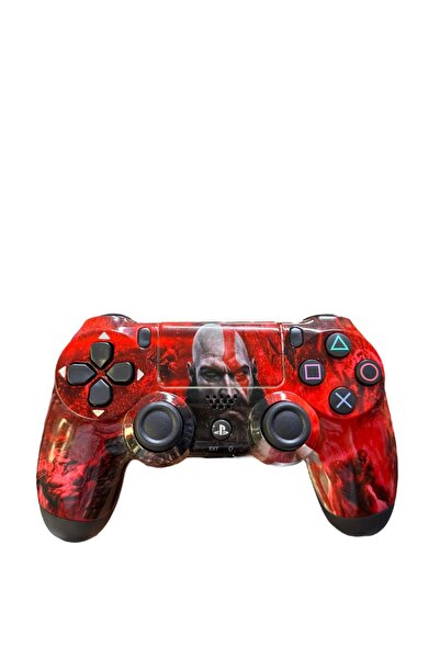 CRKTEKNOLOJİ Playstation Dual-Shock 4 Uyumlu God Of War Desenli Ps4 Oyun Kolu Pc + Ps4