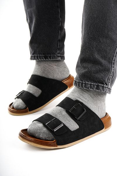 Babetty Men's Orthopedic Comfortable Sole Adjustable Double Buckle Men's Slippers Anatomical Structure