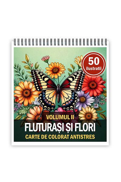 Legendary Gifts Mini coloring book, 50 illustrations Butterflies and Flowers, 106 pages
