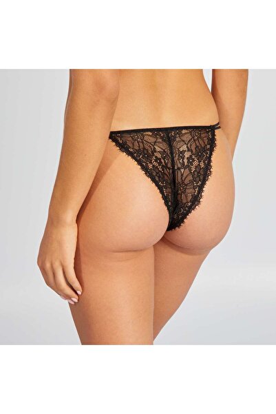 KIABI Sheer lace tanga briefs BLACK