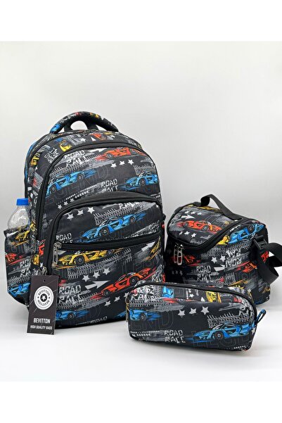 Tiny Kulomi First School Bag 3-Piece Tiny Set Boys' Primary School Bag Car Pa...