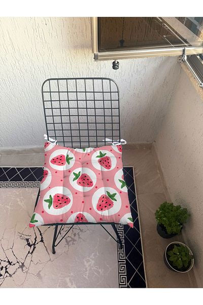 yok yok evim eve dair her şey 9 Puntal Meyve Patterned Pofuduk Living Room Balcony Garden Kitchen Chair Cushion