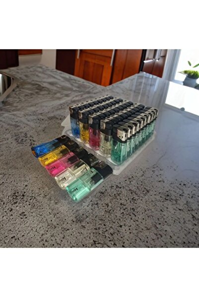 ASYA GIFTS Toscow 10'lu Taşlı Çakmak Gazlı Doldurulabilir