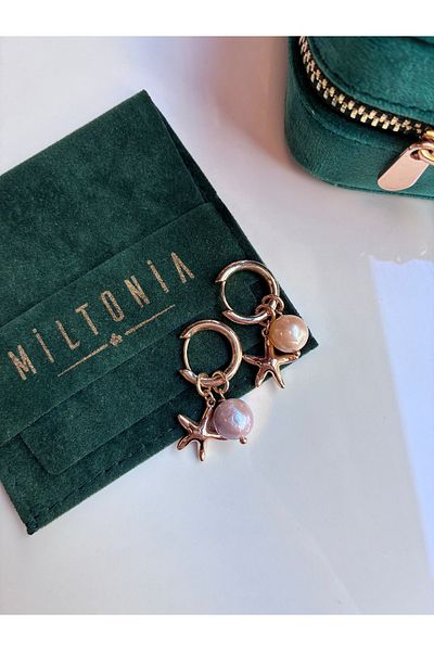 Miltonia Real Pearl Sea Star Earrings