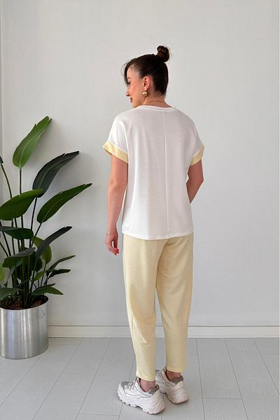 MaziButik Pocket Garnished Double Set Yellow