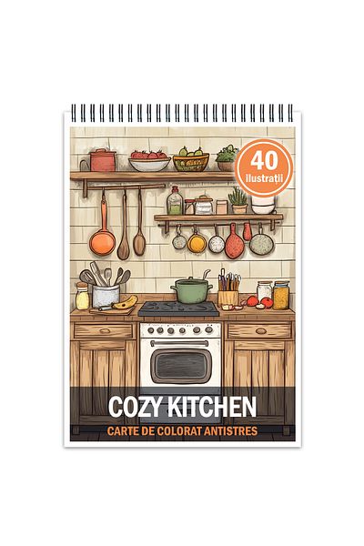 Legendary Gifts Anti-stress coloring book, 40 illustrations Cozy Kitchen, 86 pages