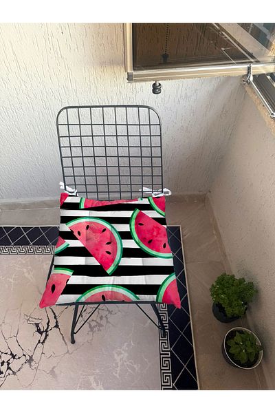 yok yok evim eve dair her şey 9 Puntal Meyve Patterned Pofuduk Living Room Balcony Garden Kitchen Chair Cushion