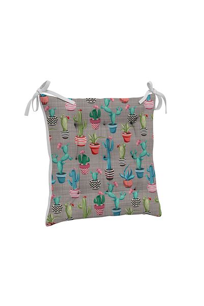 yok yok evim eve dair her şey 9-Piece Linen Textured Patterned Fluffy Living Room Balcony Garden Kitchen Chair Cushion