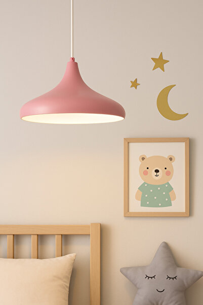 habek avize Mylights pembe çocuk Odası genç Odası tekli metal sarkıt avize ka...