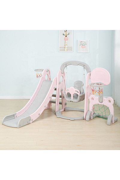 rexa Indoor Plastic Playground Kid Swing Slide and Swing Set