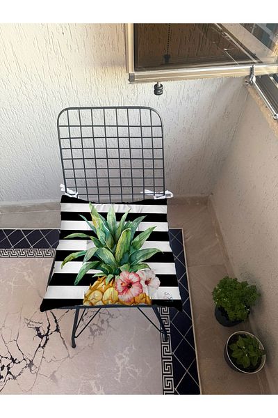 yok yok evim eve dair her şey 9 Puntal Meyve Patterned Pofuduk Living Room Balcony Garden Kitchen Chair Cushion