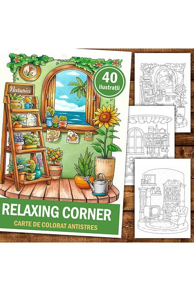 Legendary Gifts Anti-stress coloring book, 40 Relaxing Corner illustrations, 86 pages