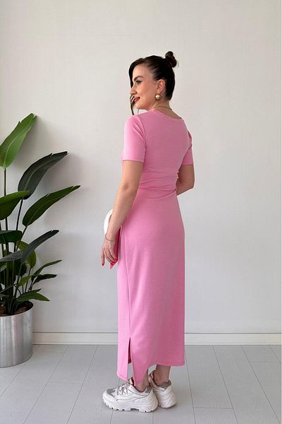 MaziButik Rochie cu mâneci scurte roz