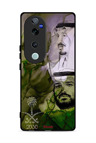 Tolwak غطاء حماية فيفو V40 برو 5G، ملصق فني للملك سلمان وولي العهد محمد