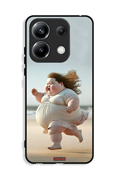Tolwak غطاء حماية Xiaomi Poco M6 Pro 4G بتصميم فتاة سمينة تركض
