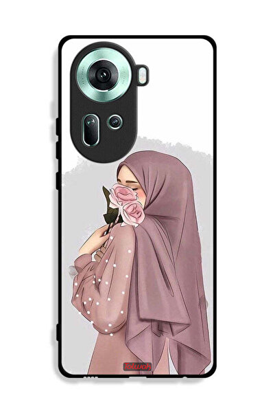 Tolwak غطاء حماية لهاتف Oppo Reno11 5G بتصميم فتاة تحمل ورودًا