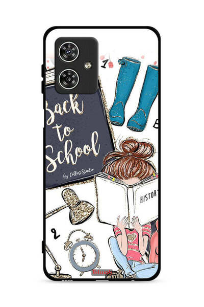 Tolwak غطاء حماية لهاتف موتورولا موتو جي 54 5G - فتاة مدرسية تقرأ التاريخ