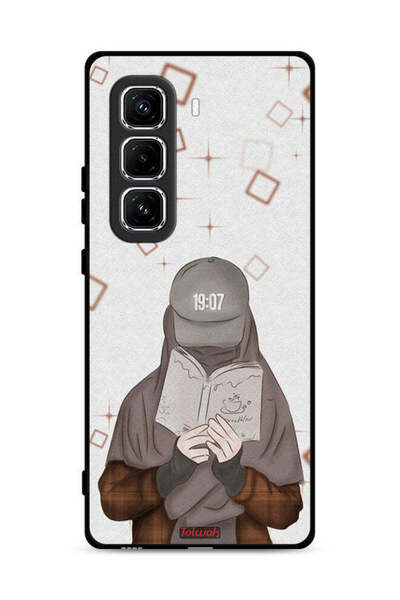 Tolwak غطاء حماية لهاتف Infinix Hot 50 Pro Plus 4G بطبعة فتاة تقرأ الفن