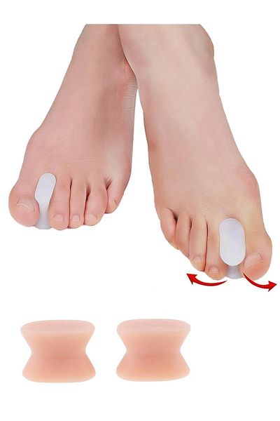 jetfast 1 Pair Toe Flip-Flop Silicone Spool Thumb Separator and Shape Corrector Hallux Valgus