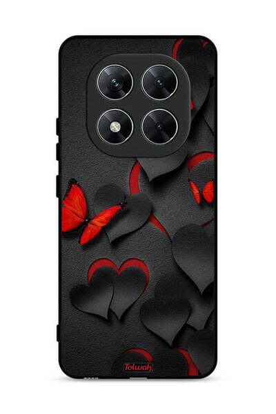 Tolwak غطاء حماية لهاتف Xiaomi Poco X7 5G بنقشة قلوب وفراشات