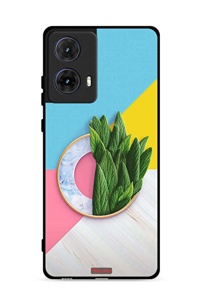 Tolwak غطاء حماية لهاتف موتورولا موتو جي 85 5 جي بنقشة أوراق تجريدية