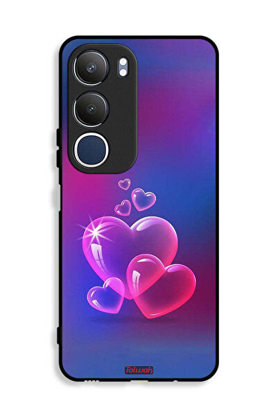 Tolwak غطاء حماية لهاتف Vivo Y19s 4G بنقشة قلوب مائية