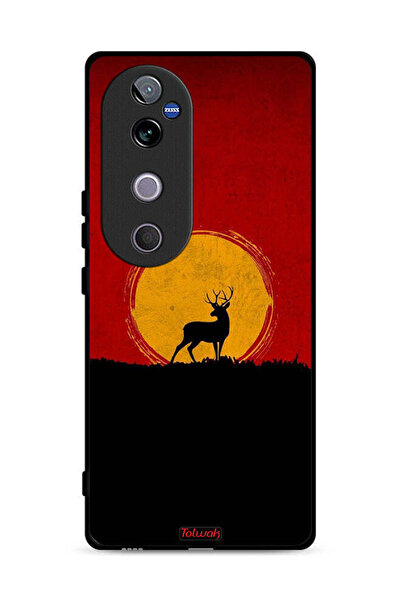 Tolwak غطاء حماية Vivo V40 5G بتصميم غزال وقمر