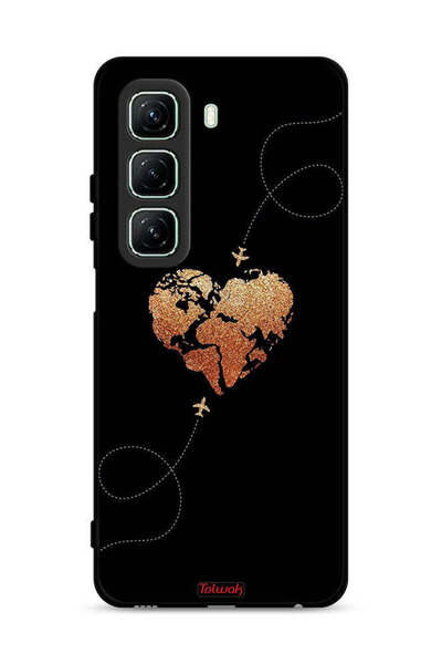 Tolwak غطاء حماية لهاتف Infinix Hot 50 5G برسومات طائرات تلامس القلب