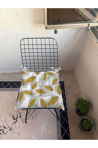 yok yok evim eve dair her şey 9 Puntal Tropical Patterned Fluffy Living Room Balcony Garden Kitchen Chair Cushion