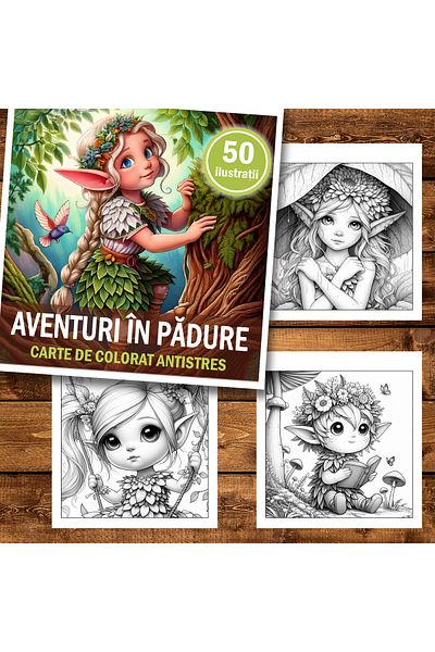 Legendary Gifts Mini coloring book, 50 illustrations Adventures in the Forest, 106 pages
