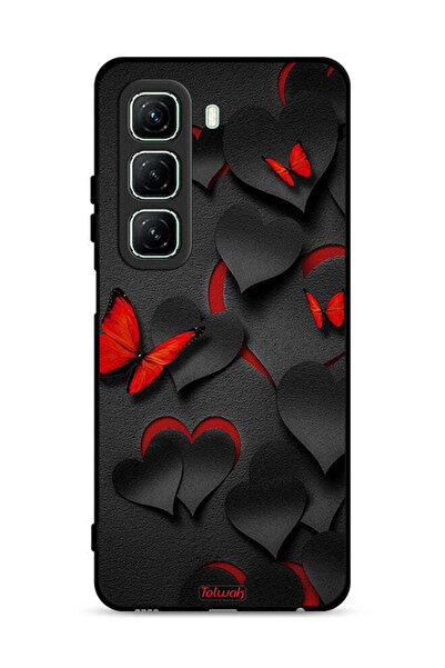 Tolwak غطاء حماية لهاتف Infinix Hot 50 5G بنقشة قلوب وفراشات