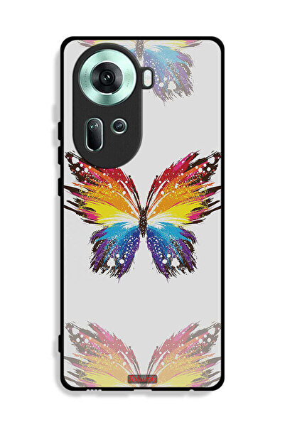 Tolwak غطاء حماية لهاتف Oppo Reno11 5G بخلفية بسيطة وفن رقمي وبساطة الفراشة