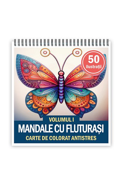 Legendary Gifts Mini coloring book, 50 illustrations Mandalas with Butterflies - Volume I, 106 pages