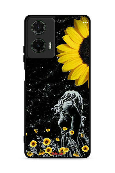 Tolwak غطاء حماية لهاتف موتورولا موتو جي 35 5G برسم فتاة تنظر إلى القمر