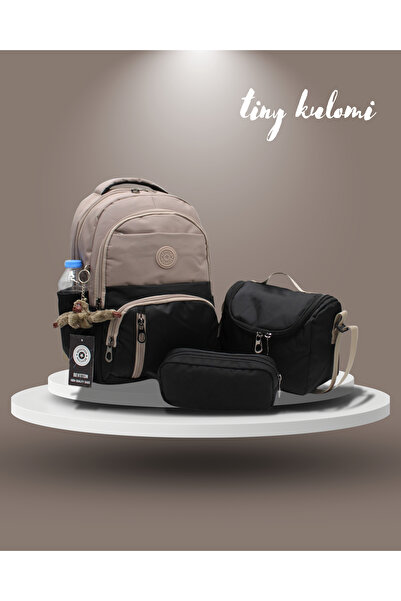 Tiny Kulomi حقيبة مدرسية أساسية من القماش الساتان المقاوم للماء حقيبة ظهر للم...