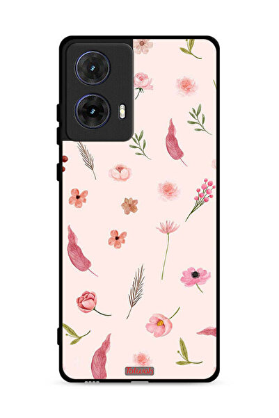 Tolwak Motorola Moto G85 5G Protective Case Cover Leaves And Roses Pattern