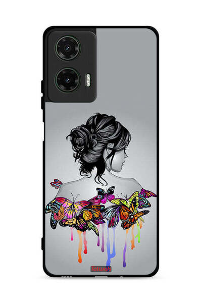 Tolwak غطاء حماية لهاتف موتورولا موتو جي 35 5G برسومات فراشات وفتاة فنية تجريدية