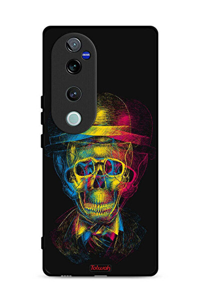 Tolwak غطاء حماية لهاتف Vivo S19 Pro 5G بتصميم جمجمة وقبعة ملونة وفن خيالي