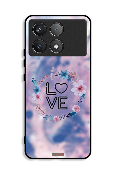 Tolwak غطاء حماية لهاتف شاومي ريدمي K70E 5G برسومات زهور الحب وخاتم فني