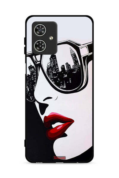 Tolwak غطاء حماية لهاتف موتورولا موتو جي 54 5G بطبعة وجه فتاة وفن تجريدي