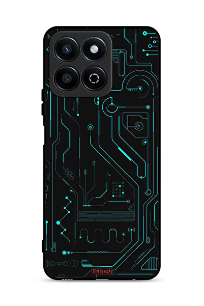 Tolwak غطاء حماية لهاتف Honor Play 60 Plus 5G دوائر فنية رقمية بسيطة شاشات مت...