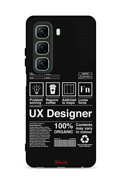 Tolwak غطاء حماية لهاتف Infinix Hot 50 5G، ملصق مصمم تجربة المستخدم