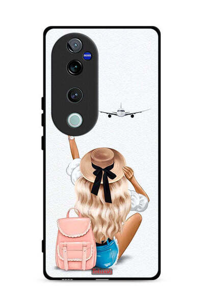 Tolwak غطاء حماية لهاتف Vivo V40 Pro 5G - فتاة تحب السفر