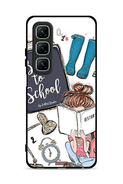 Tolwak غطاء حماية لهاتف Infinix Hot 50 5G بطبعة فتاة العودة إلى المدرسة تقرأ ...