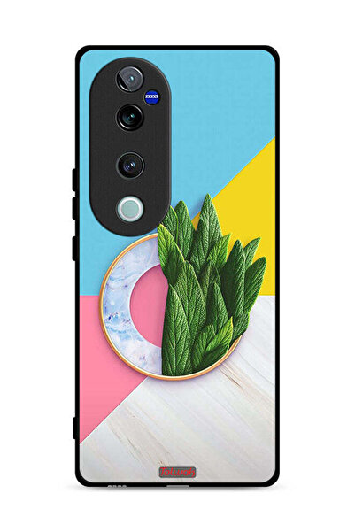 Tolwak غطاء حماية لهاتف Vivo V40 Pro 5G بنمط أوراق تجريدية