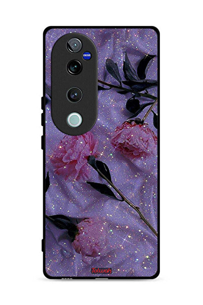 Tolwak غطاء حماية لهاتف Vivo V40 Pro 5G بنقشة ورود لامعة