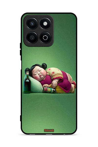 Tolwak غطاء حماية لهاتف Honor Play 60 Plus 5G بتصميم فتاة سمينة