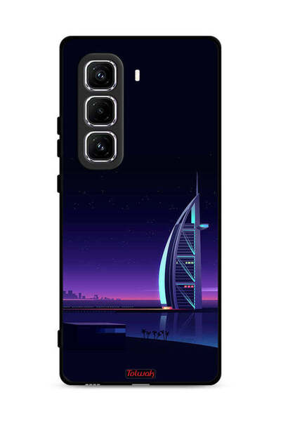 Tolwak غطاء حماية لهاتف إنفينيكس هوت 50 برو بلس 4G برسومات برج العرب الرقمية