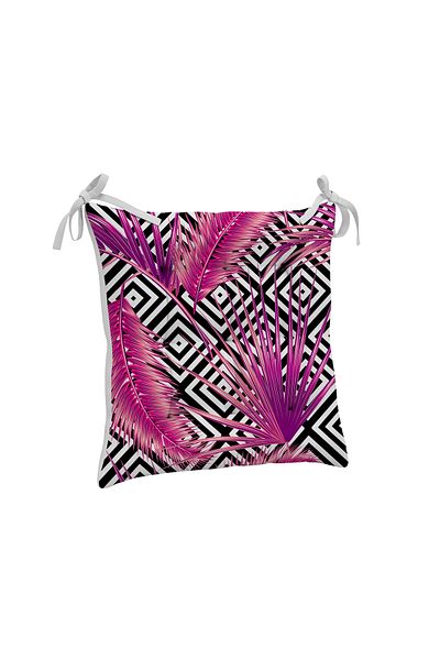 yok yok evim eve dair her şey 9 Puntal Tropical Patterned Fluffy Living Room Balcony Garden Kitchen Chair Cushion